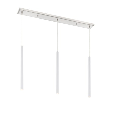 Z-Lite Forest 3 Light Island/Billiard, Brushed Nickel & Matte White 917MP24-WH-LED-3LBN